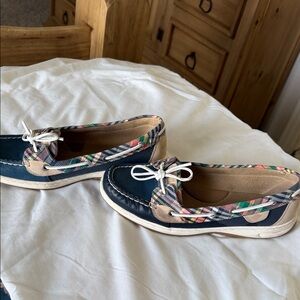 Sperry Navy and Plaid Women's Loafers